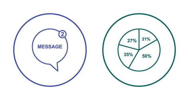 Message Bubbles and Pie Chart Icon vector