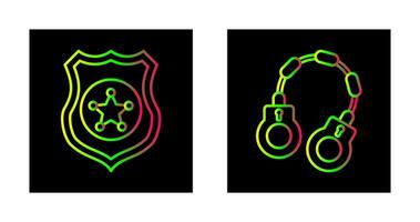 Police shield and Handcuff Icon vector