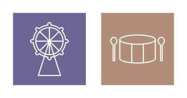 Ferris Wheel and Drum Icon vector