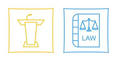 Podium and Law Icon vector