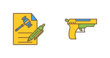 archivo y pistola icono vector