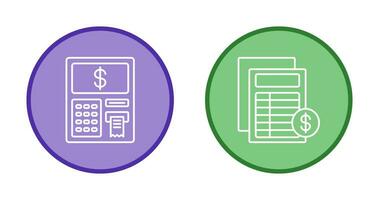 Atm and Invoice Icon vector