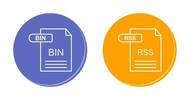 BIN and RSS Icon vector