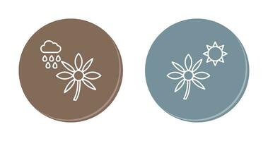Flower with rain and Flower  Icon vector