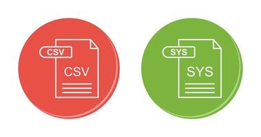 CSV and SYS Icon vector