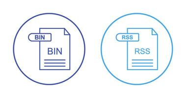 BIN and RSS Icon vector