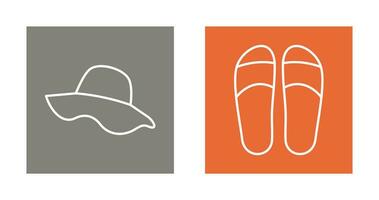 Hat and Slippers Icon vector