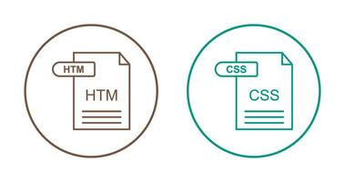 HTM and CSS Icon vector