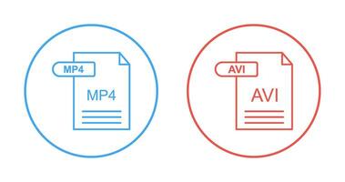 MP4 and AVI  Icon vector