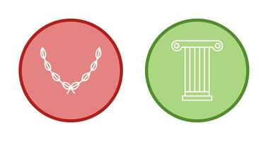 Leaves Wreath and Pillar Icon vector