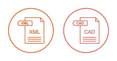 XML and CAD Icon vector