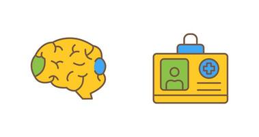 Brain and Card Icon vector