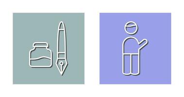 Ink and Pen and Museum Guide Icon vector