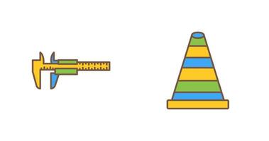 Cone and Calipers Icon vector
