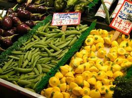 Fresh vegetables on display photo