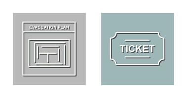 evacuación plan y Entradas icono vector