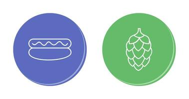 Hot Dog and Hops Icon vector