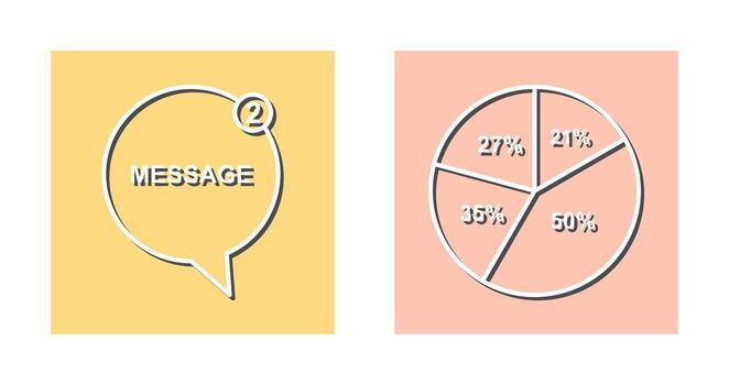 Message Bubbles and Pie Chart Icon vector