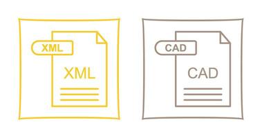 XML and CAD Icon vector