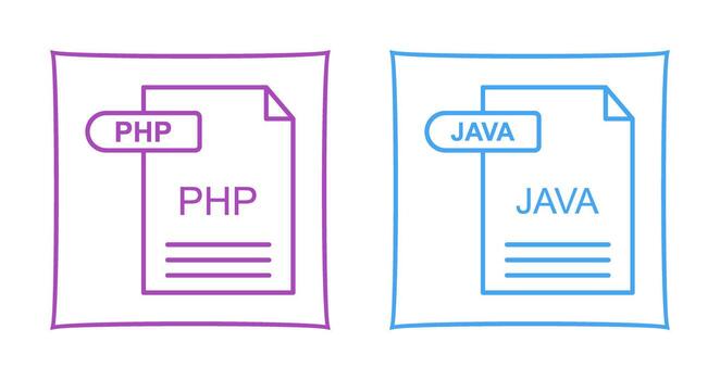 PHP and Java Icon vector