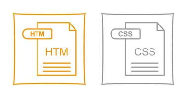 HTM and CSS Icon vector