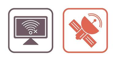Disconnected Network and Satellite Icon vector