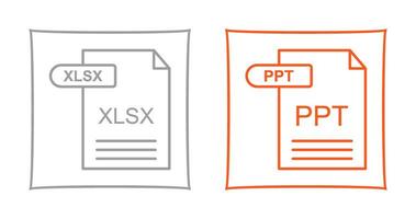 XLSX and PPT Icon vector