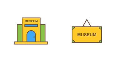 Museum Building and Museum Icon vector