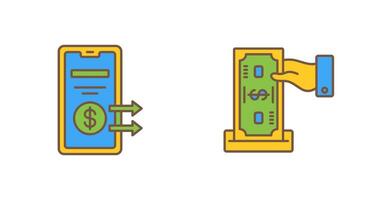 depositar y transferir icono vector