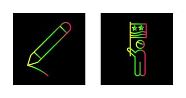 Pencil and Raising flag Icon vector