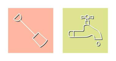 Hand Shovel and Water Tap Icon vector