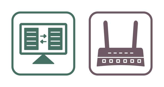 File Sharing and Router Icon vector