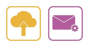 Upload to Cloud and Message Settings Icon vector