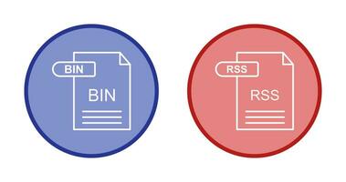BIN and RSS Icon vector