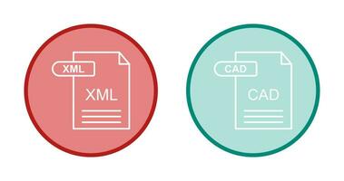 XML and CAD Icon vector