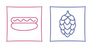 Hot Dog and Hops Icon vector