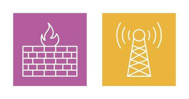Firewall and Tower Icon vector