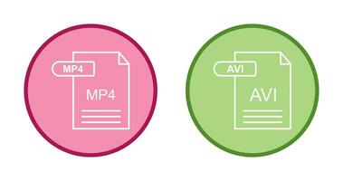 MP4 and AVI  Icon vector