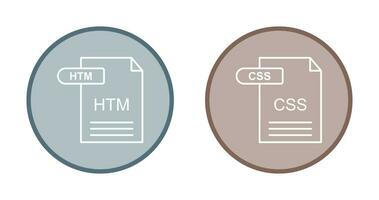 HTM and CSS Icon vector