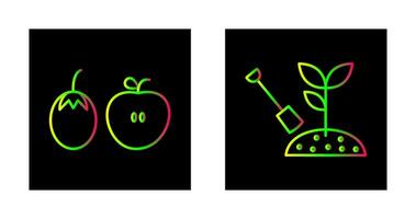 Fruits and Vegetables and Plantation Icon vector