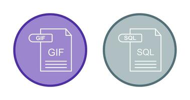 GIF and SQL Icon vector