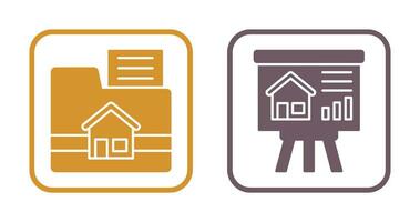 Folder and Presentation Icon vector