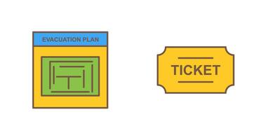 Evacuation Plan and Tickets Icon vector