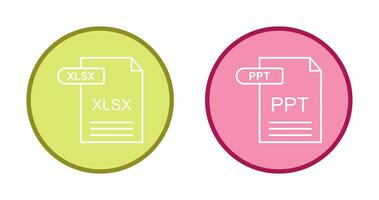 XLSX and PPT Icon vector