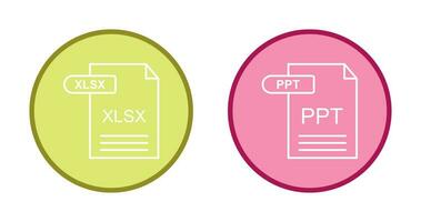 XLSX and PPT Icon vector