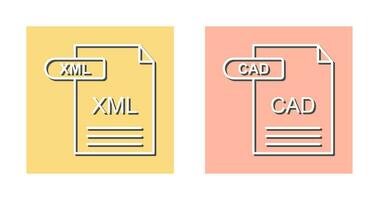 XML and CAD Icon vector