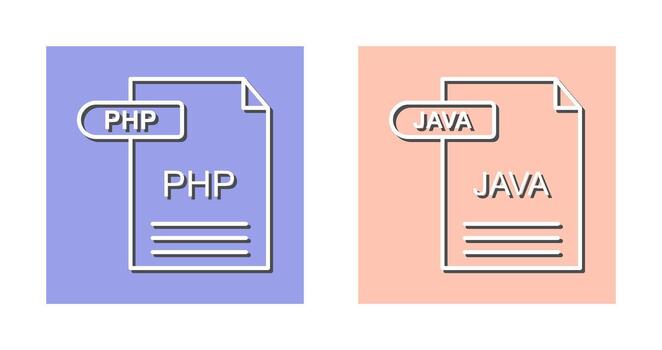 PHP and Java Icon vector