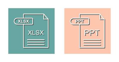 XLSX and PPT Icon vector