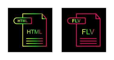 HTML and FLV Icon vector