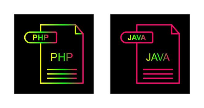PHP and Java Icon vector